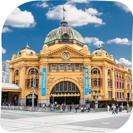 Cityscape of Melbourne, a host city of RWC 2027