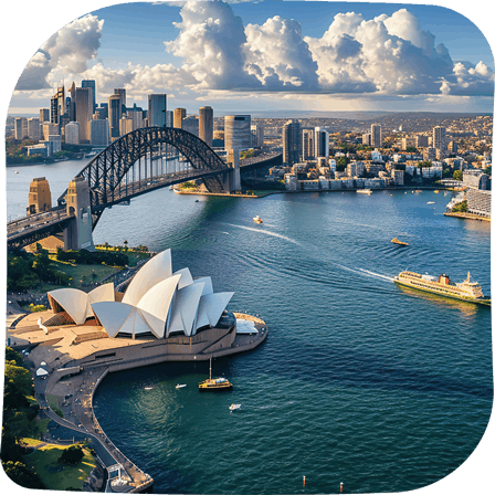 Cityscape of Sydney, a host city of RWC 2027
