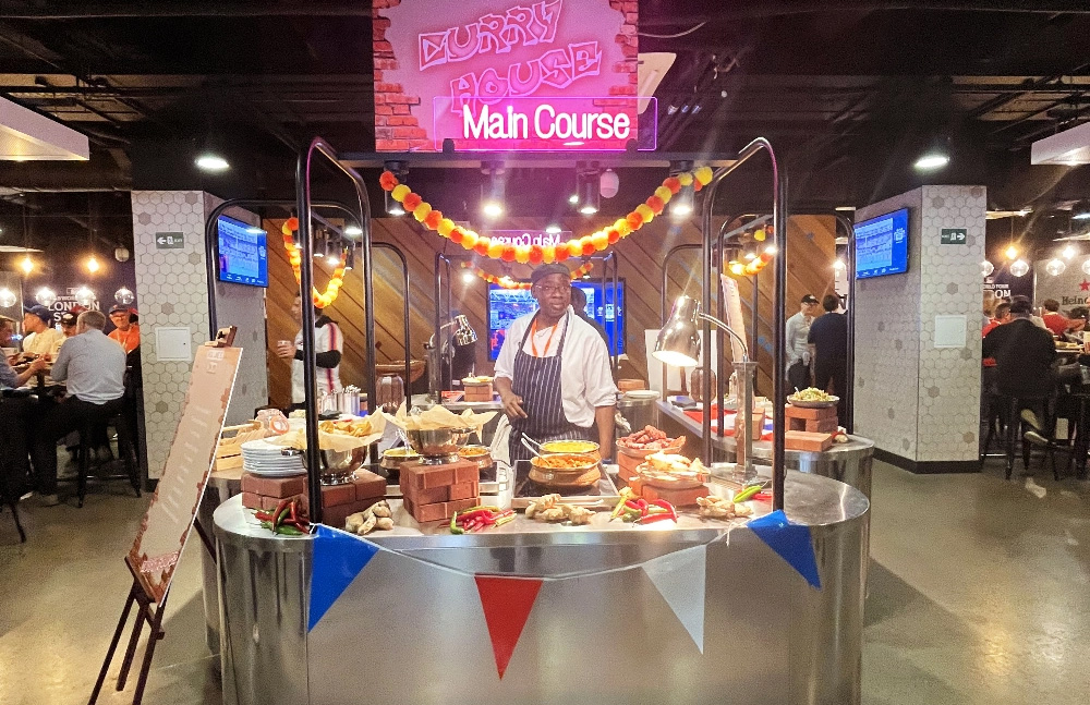 - A special sports bar exclusively for hospitality guests, set up within the venue.